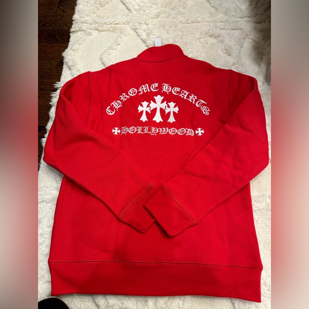 Chrome hearts red half zip up